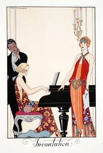 Incantation, fra 'Falbalas & Fanfreluches, Almanac of Present, Past and Future Modes' av Georges Barbier