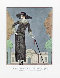 The Melankolic Walker, pub. 1922 (stensiltrykk) av Georges Barbier