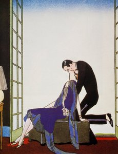 Fire, litografi av George Barbier (1882-1932), fra Falbalas et Fanfreluches, Almanach des Modes Presentes, Passees et Futures av Georges Barbier