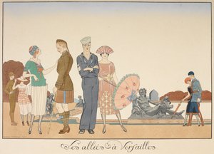 Les allierte i Versailles. Ulike representasjoner av soldater fra de allierte. av Georges Barbier