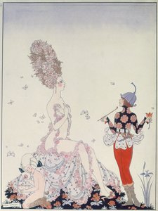Mother Nature (penn, blekk og akvarell på papir) av Georges Barbier