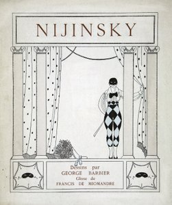 Nijinsky, Tittelside, fra serien "Designs on the dances of Vaskac Nijinsky" (Pochoir Print) av Georges Barbier