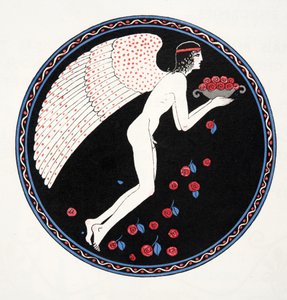 Roses in the Night, illustrasjon fra Les Chansons de Bilitis, av Pierre Louys, pub. 1922 (stensiltrykk) av Georges Barbier