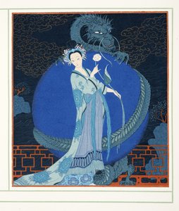 Turandot Princess of China, fra Personages de Comedie, pub. 1922 (stensiltrykk) av Georges Barbier