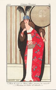 Motetallerken for kvinner fra Journal des Dames et des Modes av Georges Barbier