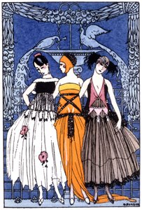de tre nådene, ca. 1920 (gravering) av Georges Barbier