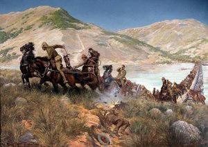 Bullers siste kryssing av Tugela, februar 1900 av Georges Bertin Scott