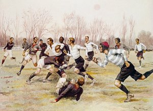 Fotball (Rugby), mesterskapskamp på Parc de Saint Cloud, Sportskalender, februar av Georges Bertin Scott
