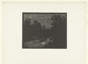 Landskap med hestevogn om natten Voiture dans la nuit L'Epreuve (serietittel) av Georges Charles Victor Léopold Hugo