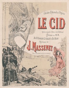 Plakat for premieren på Opera Le Cid av Jules Massenet, 1885. av Georges Clairin