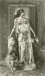 Sarah Bernhardt som Cleopatra (gravyr) av Georges Clairin