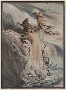 Den store bølgen (farge litho) av Georges Clairin