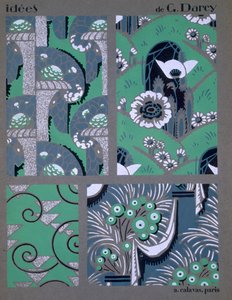 Tapetdesign, fra 'Idees', c1925. av Georges Darcy