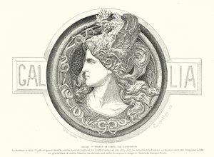 Gallia, design for en cameo av den franske billedhuggeren Emile Soldi av Georges Ernest Profit