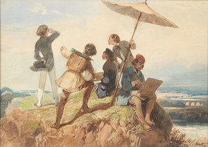 Utendørs malere. av Georges Eugène Huot