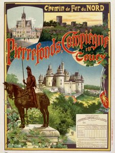Pierrefonds, Compiègne og Coury - Reklameplakat for Railways du Nord, av G. Fraipont