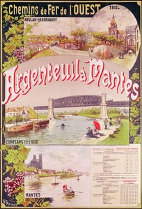Plakat som reklamerer for den vestlige jernbanelinjen fra Argenteuil til Mantes