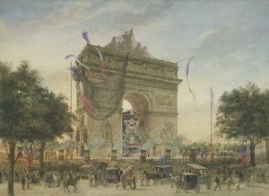 Begravelsen til Victor Hugo (1802-85) 1885 av Georges Francois Guiaud