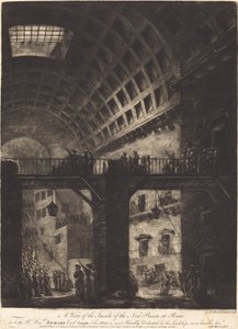 En utsikt over innsiden av det nye fengselet i Roma av Georges François Blondel