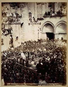 Seremoni for fotvasking, Den hellige gravs kirke, Jerusalem av Georges Jeannin