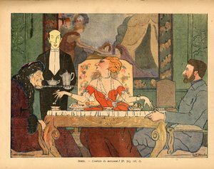 Hvor mange klumper (Cécile Sorel og gjestene hennes, en veteran fra hæren og Voltaire) av Georges Kugelmann Benda
