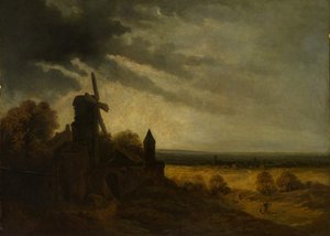 Møllen i Montmartre, sannsynligvis ca. 1820.