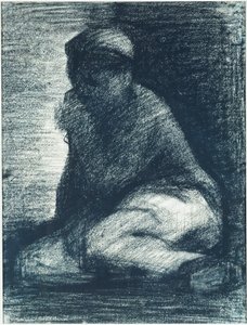 En ung mann på huk, ca. 1882 av Georges Pierre Seurat