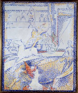 Sirkus En danser som gjør et aerobatisk nummer på hesteryggen og en klovn. Skisse av Georges Seurat (1859-1891) 1891 Søn. 0,55x0,46 m Paris, musee d