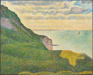 Sjølandskap ved Port-en-Bessin, Normandie, 1888. av Georges Pierre Seurat
