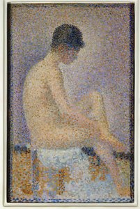 Sittende modell, profil (maleri på lerret) av Georges Pierre Seurat
