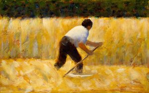 Slåtteren, 1881-82. av Georges Pierre Seurat