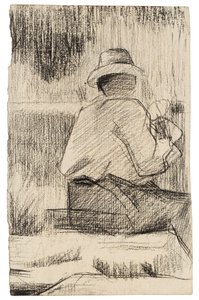 Maleren og hans palett; Maleren med en palett, ca. 1881 av Georges Pierre Seurat