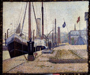 Seilbåten La Maria i havnen i Honfleur av Georges Pierre Seurat