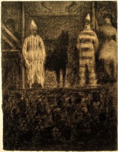 Clowns et poney (Une Parade) (Klovner og ponni / A Parade) av Georges Seurat