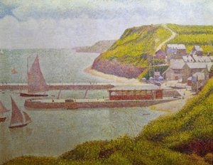 Porten-Bessin, ytre havn, høyvann (Calvados) av Georges Seurat