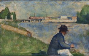 Studie for "Badere i Asnières" av Georges Seurat