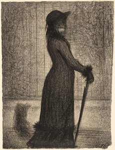 Kvinne spaserer (en elegant en) av Georges Seurat