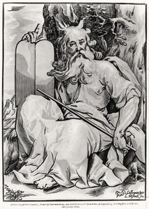 Moses, gravert av Ludwig Businck (ca. 1590-etter 1630) av Georges after Lallemand