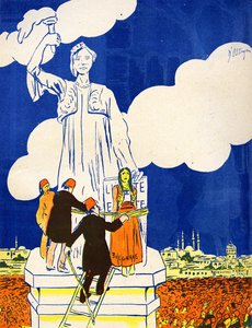 Tyrkia knytter Bulgaria til Frihetsgudinnen, 1908. .
