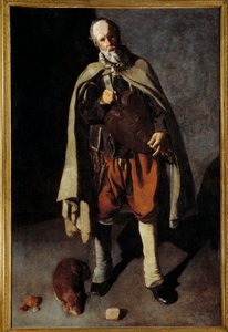 Den gamle hunden. Maleri av George of the Tower (1593-1652) av Georges de La Tour
