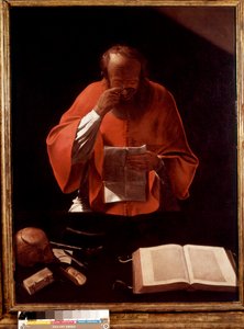 Representasjon av Saint Hieronymus som leser maleri av Georges de la Tour av Georges de La Tour