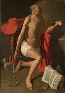 The Penitent St. Jerome (olje på lerret) av Georges de La Tour