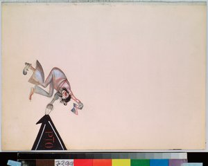 Forberedende dekor for operetten ""Girofle Girofla"" (Girofle-Girofla) av Charles Lecocq (1832-1918) (Scenedesign for operetten Girofle Giroflia, av Charles Lecocq) - Verk av Georgi Bogdanovich Yakulov (1884-1928), gouache på papir av Georgy Bogdanovich Yakulov