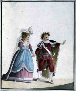 John Edwin (1749-90) og Sarah Siddons (1755-1831) (akvarell på papir) av Georgiana Jane Keate