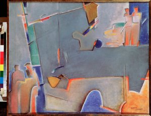 Heisekranen - maleri av Georgi Avgustovich Stenberg (1900-1933), olje på lerret