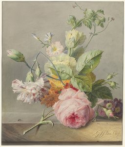 Stilleben med blomster. Rundt 1800-25
