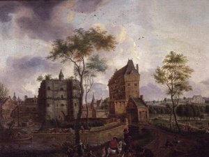 Byportene til Malines (olje på lerret) av Gerard Philippe Colin