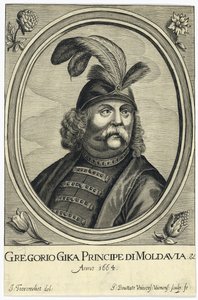 Grigore I Ghica (Ghika) (1628-1675), Prince of Wallachia par Bouttats, Gerard (ca. 1630-etter 1668). Kobberstikk, ca 1664, privat samling av Gerard Bouttats