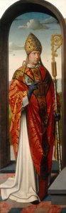 Anna-altertavlen: Sankt Nikolaus [venstre panel], ca. 1500–1520 (olje på panel) av Gerard David
