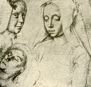 Tre kvinnelige hoder, sent på 1400-tallet - begynnelsen av 1500-tallet, 1908. av Gerard David